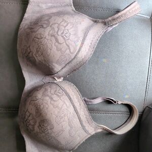 Cacique Lace Overlay Bra in Taupe